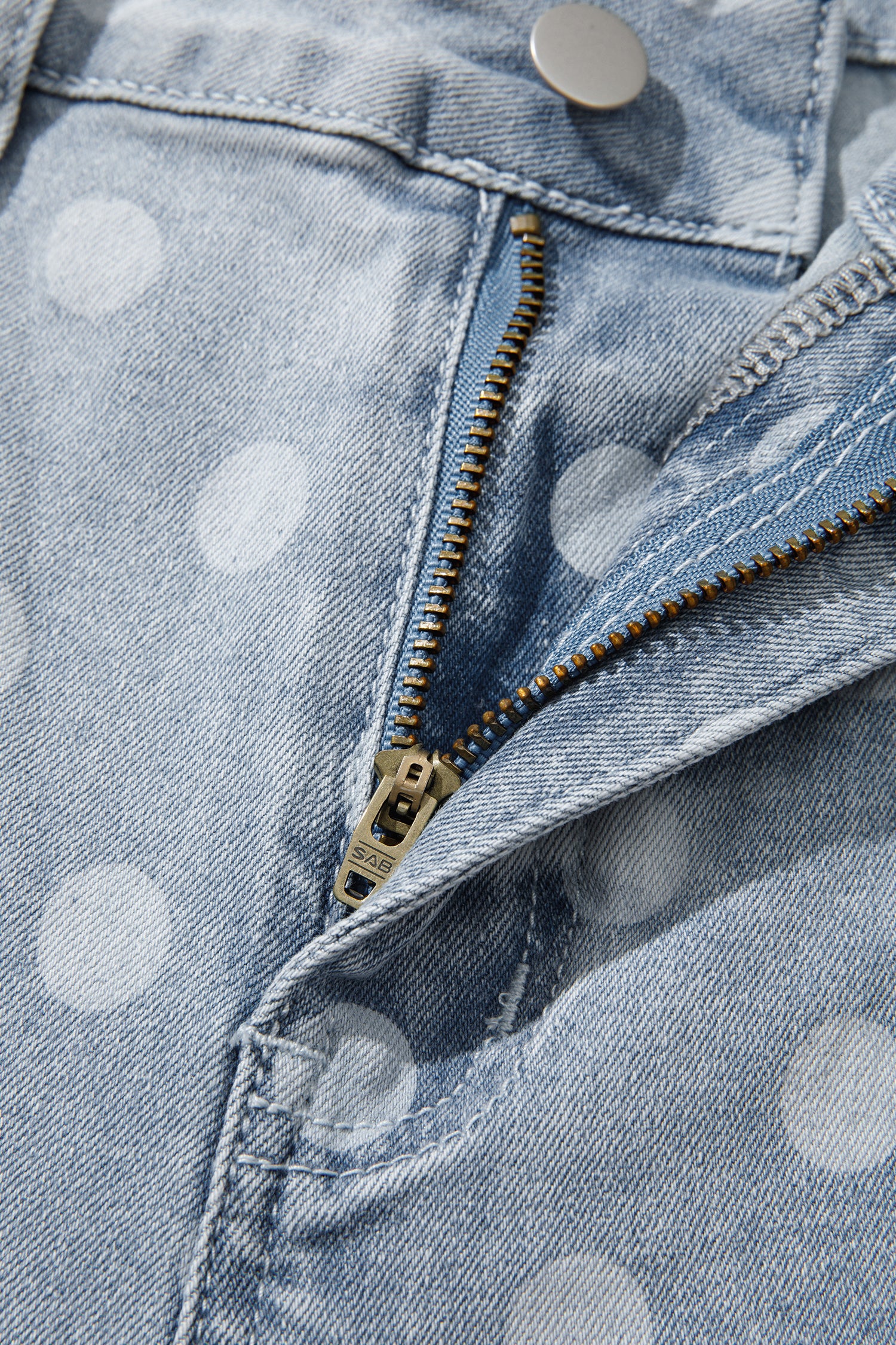 Pink Polka Dot Casual Slim Fit Jeans