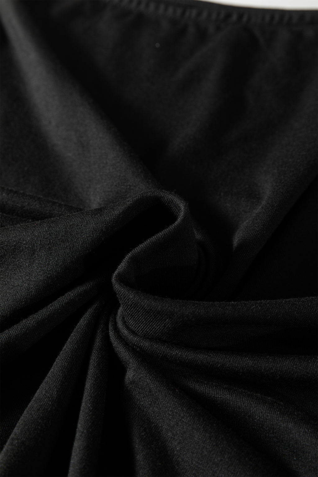 Black Plus Size Solid Color Asymmetric Neck Short Sleeve Blouse