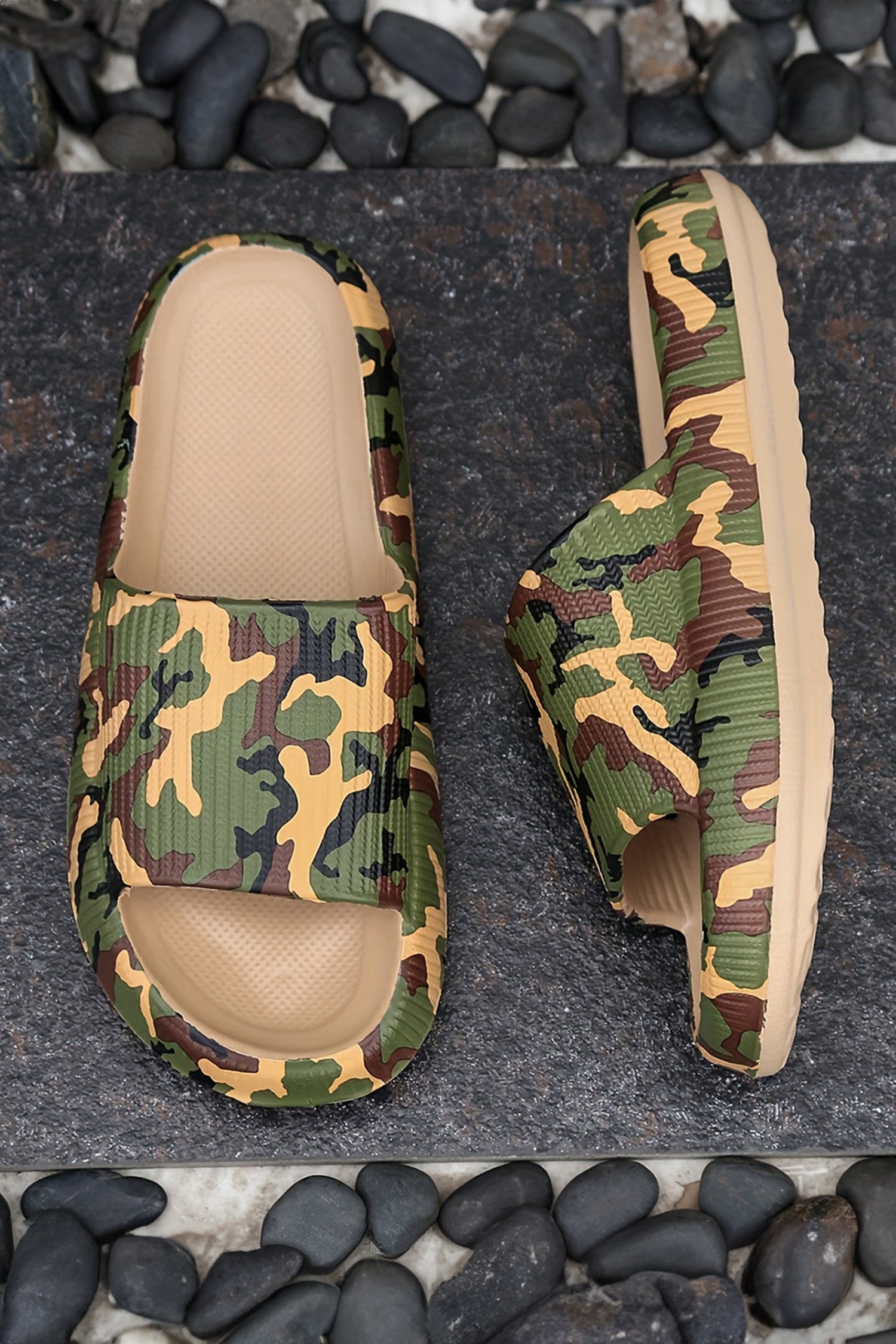 Blackish Green Camouflage Anti-Slip Thick Sole Outdoor Slippers