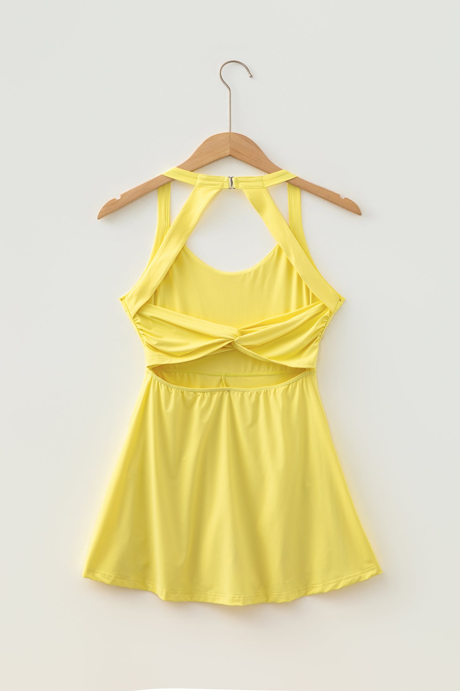 Yellow Cream Daring Back Cutout Active Mini Dress