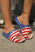 Dark Blue Star and Stripes Cloud Pillow Soft Slippers