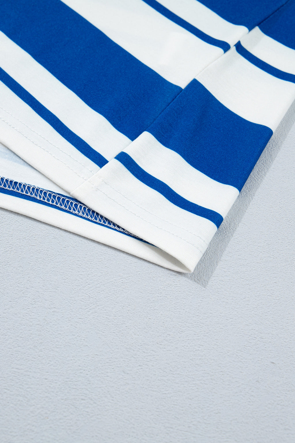 Blue Stripe USA Graphic Drop Shoulder Half Sleeve Loose T Shirt