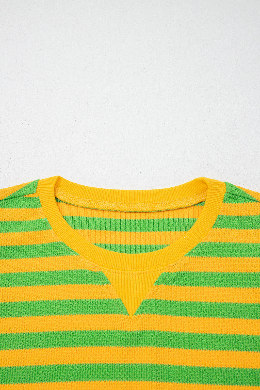 Yellow Stripe Puff Short Sleeve T Shirt Matching Shorts Set