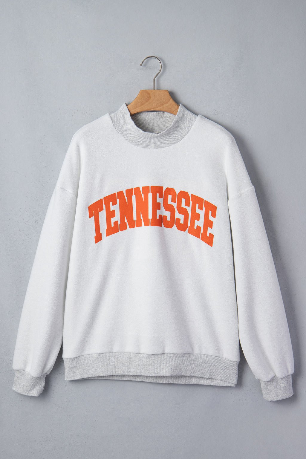 Light Grey TN TENNESSEE Double Printed Reversible Mock Neck Sweatshirt
