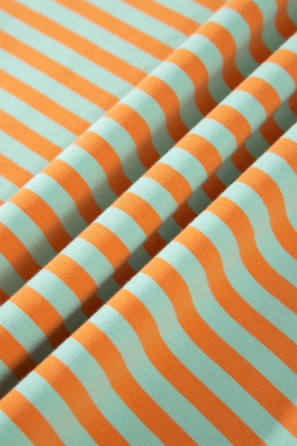Orange Stripe High Neck Striped Colorblock Tunic Plus Size Sweatshirt