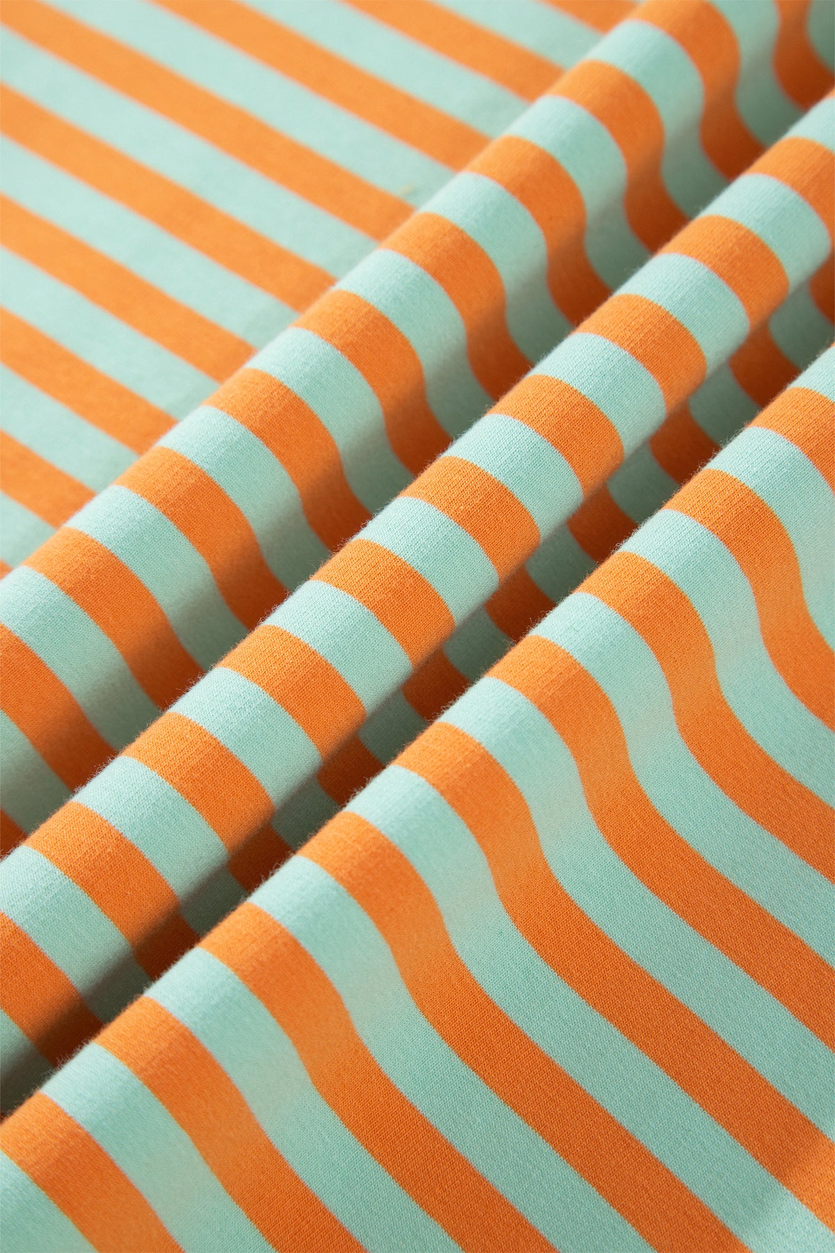 Orange Stripe High Neck Striped Colorblock Tunic Plus Size Sweatshirt