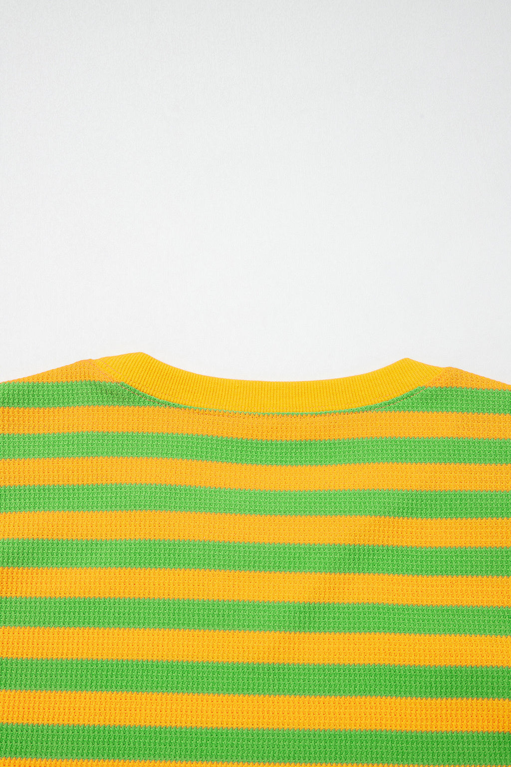 Yellow Stripe Puff Short Sleeve T Shirt Matching Shorts Set
