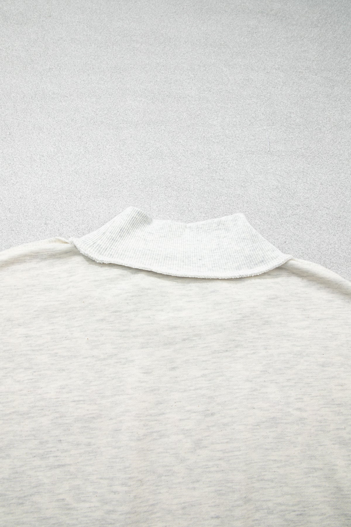 Gray High Neck Polka Dot Slogan Printed Baggy Sweatshirt