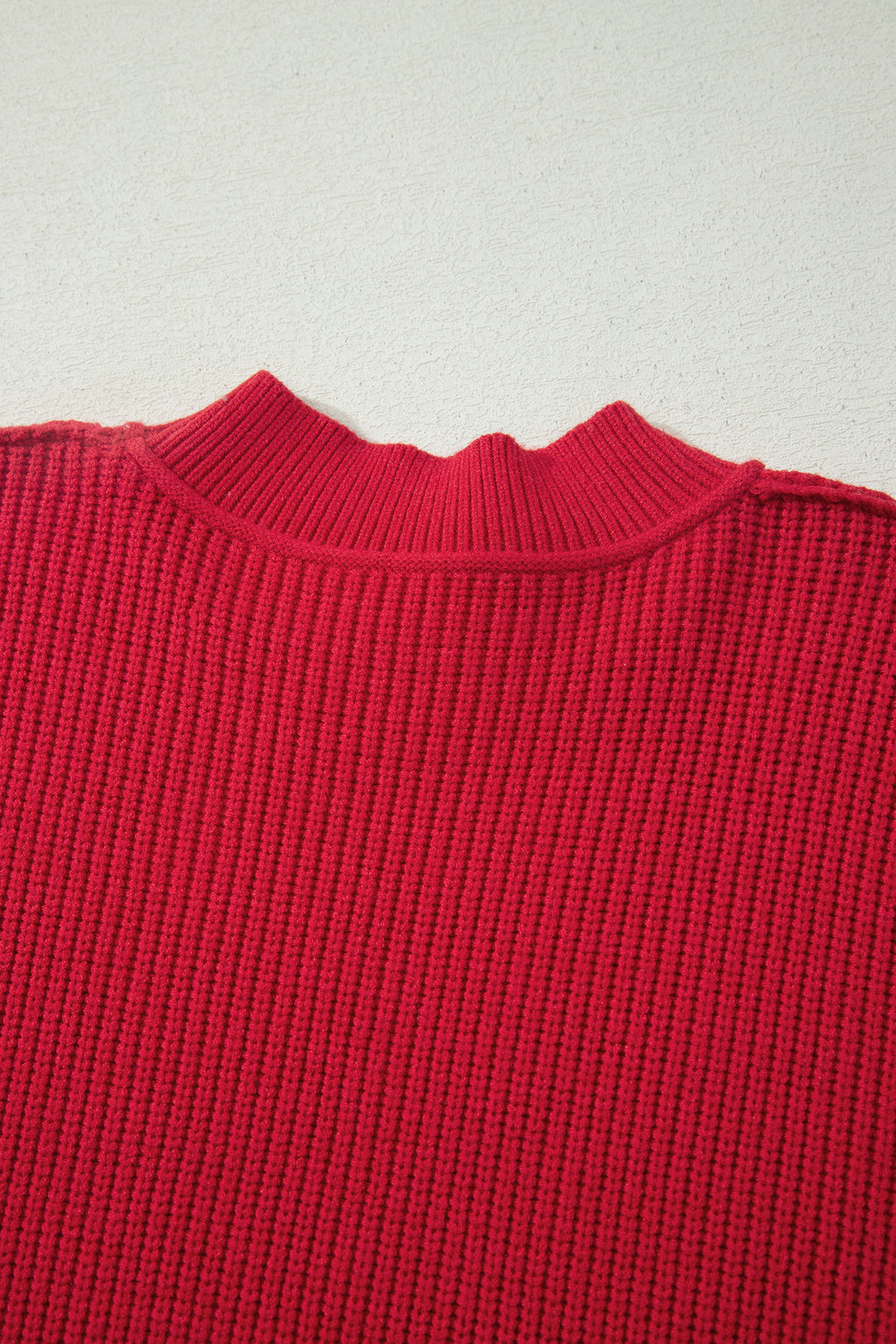 Chestnut Solid Color Mock Neck Oversized Tunic Sweater