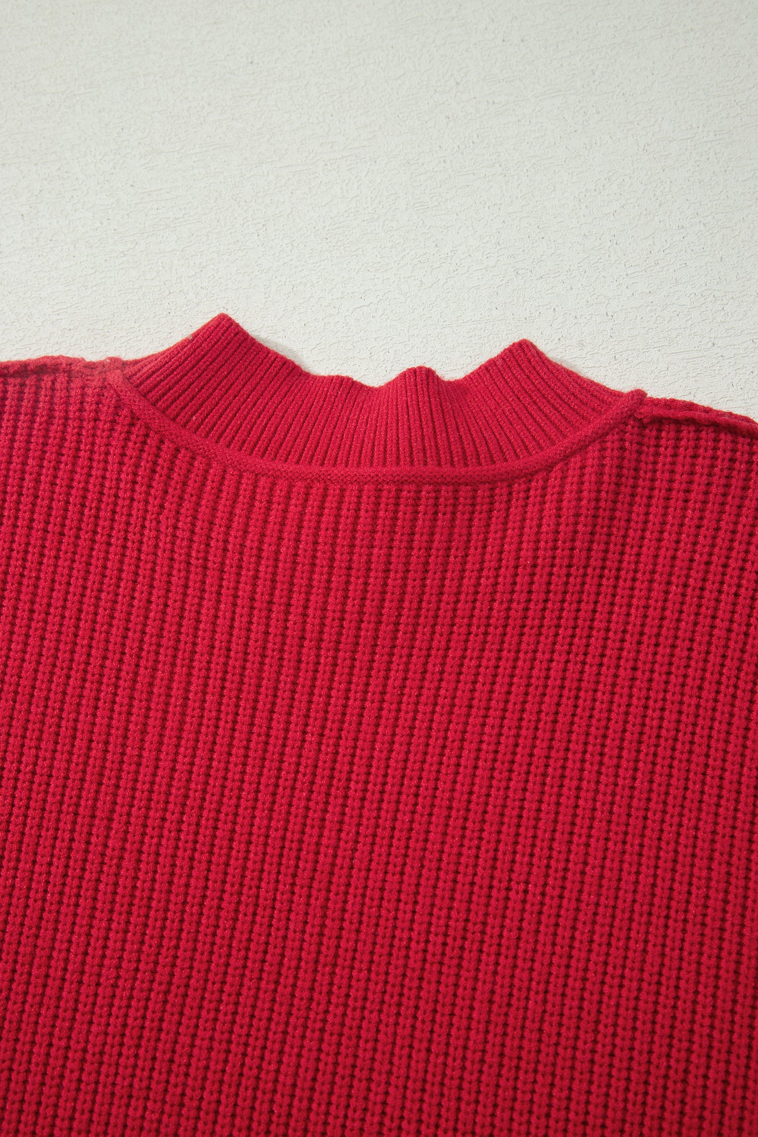 Chestnut Solid Color Mock Neck Oversized Tunic Sweater