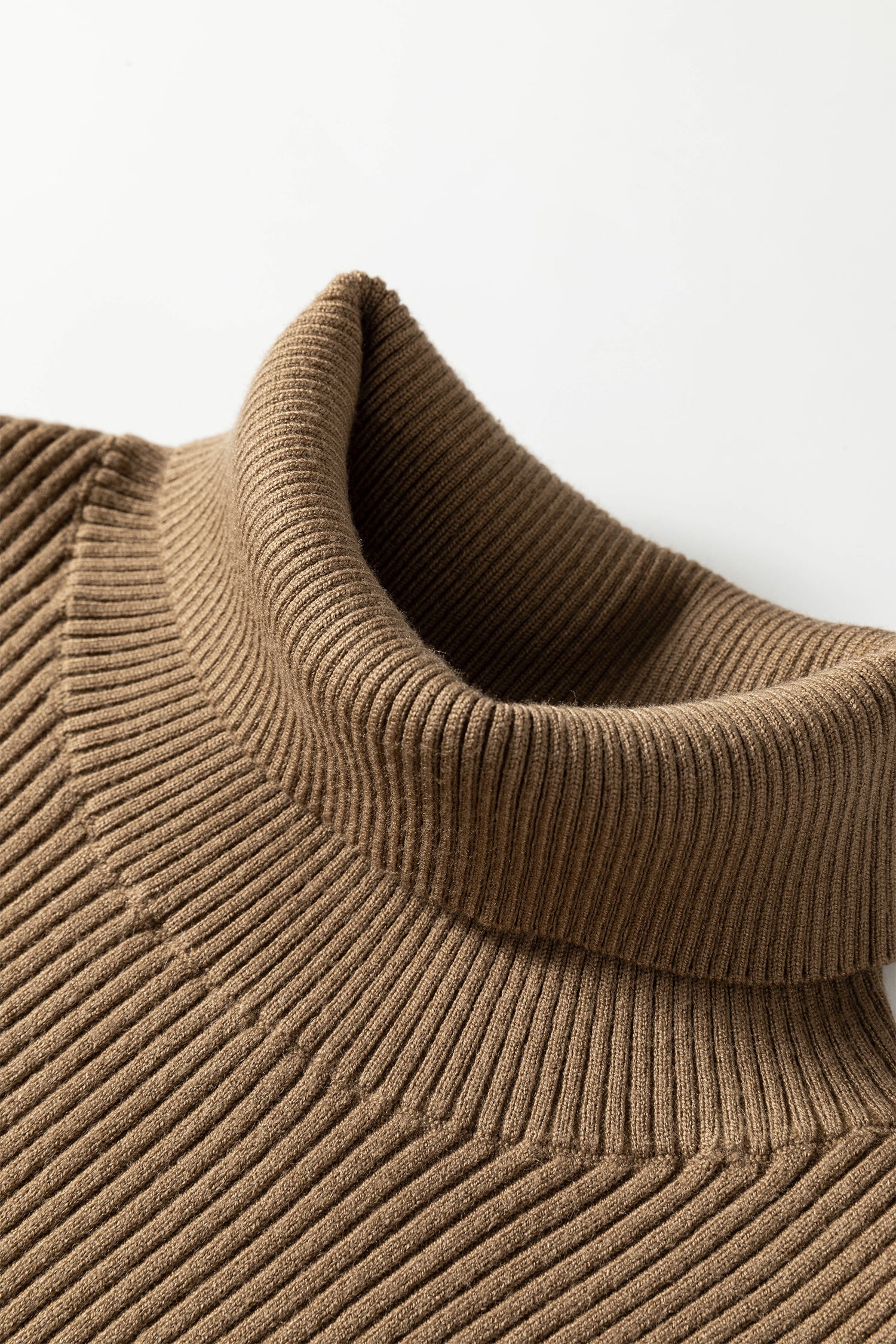 Light French Beige Western Ribbed Knit High Neck Sleeveless Waist Slim Fit Sweater Vest