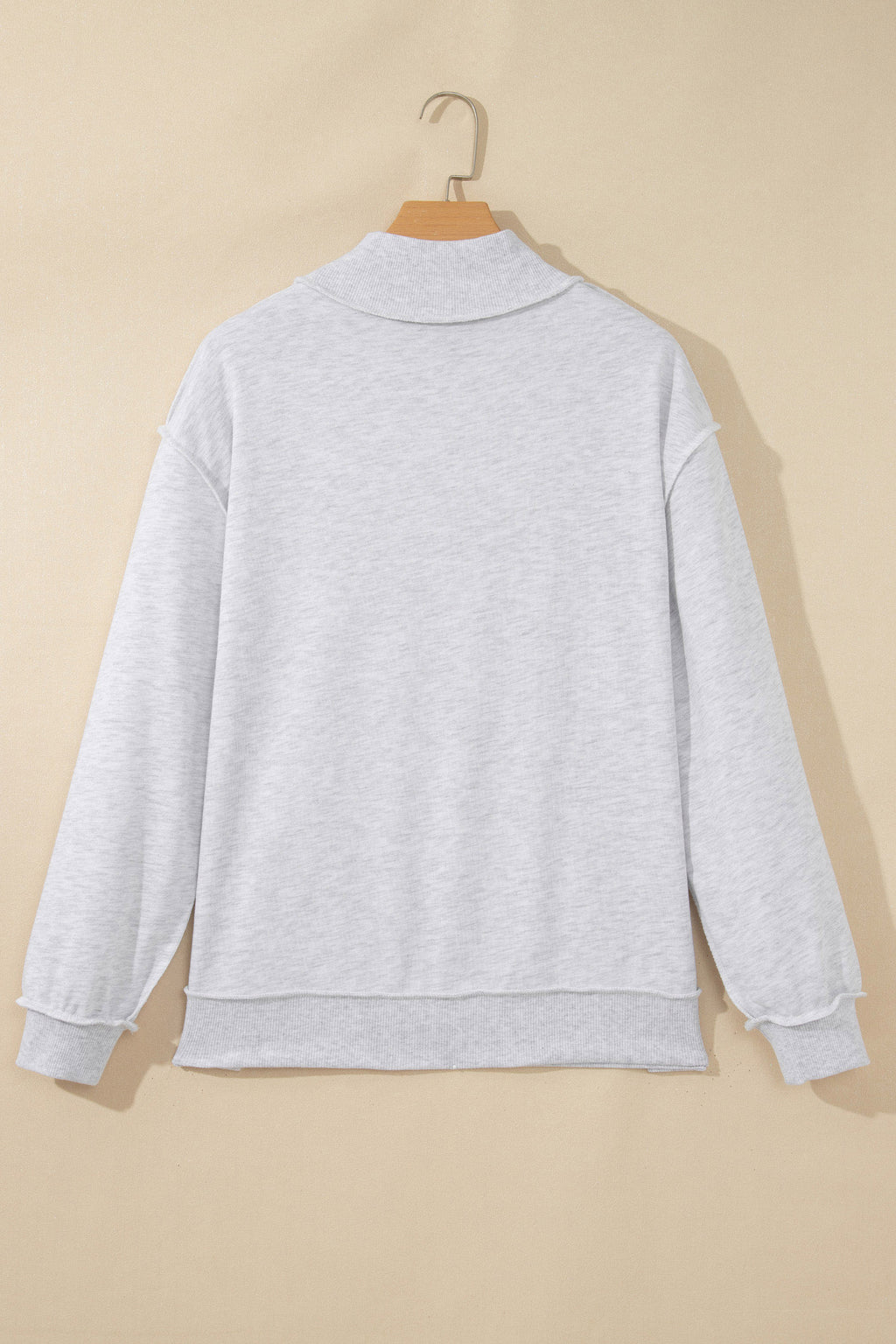 Gray Polka Dot Letter Print Loose Fit Long Sleeve Plus Size Sweatshirt
