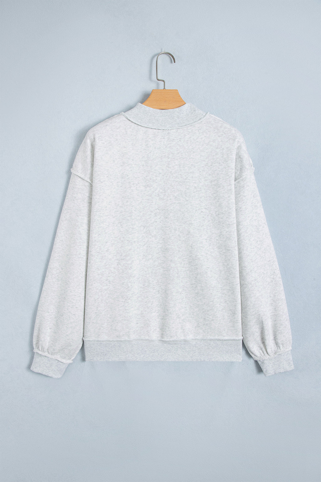 Gray PRAY Polka Dot Embroidered Mock Neck Sweatshirt
