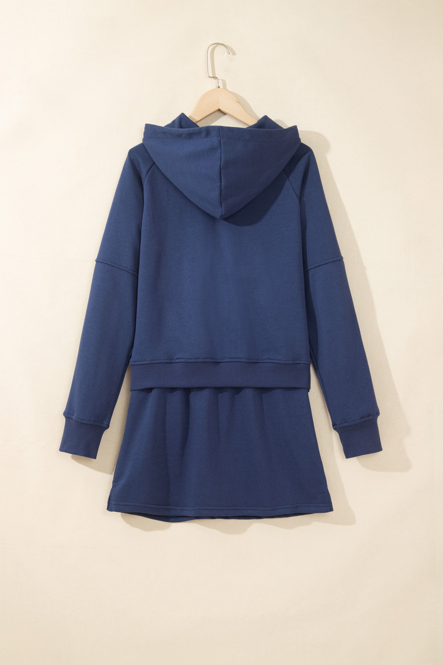 Light Grey Long Sleeve Zip-Up Top Elastic Waist Skort Set