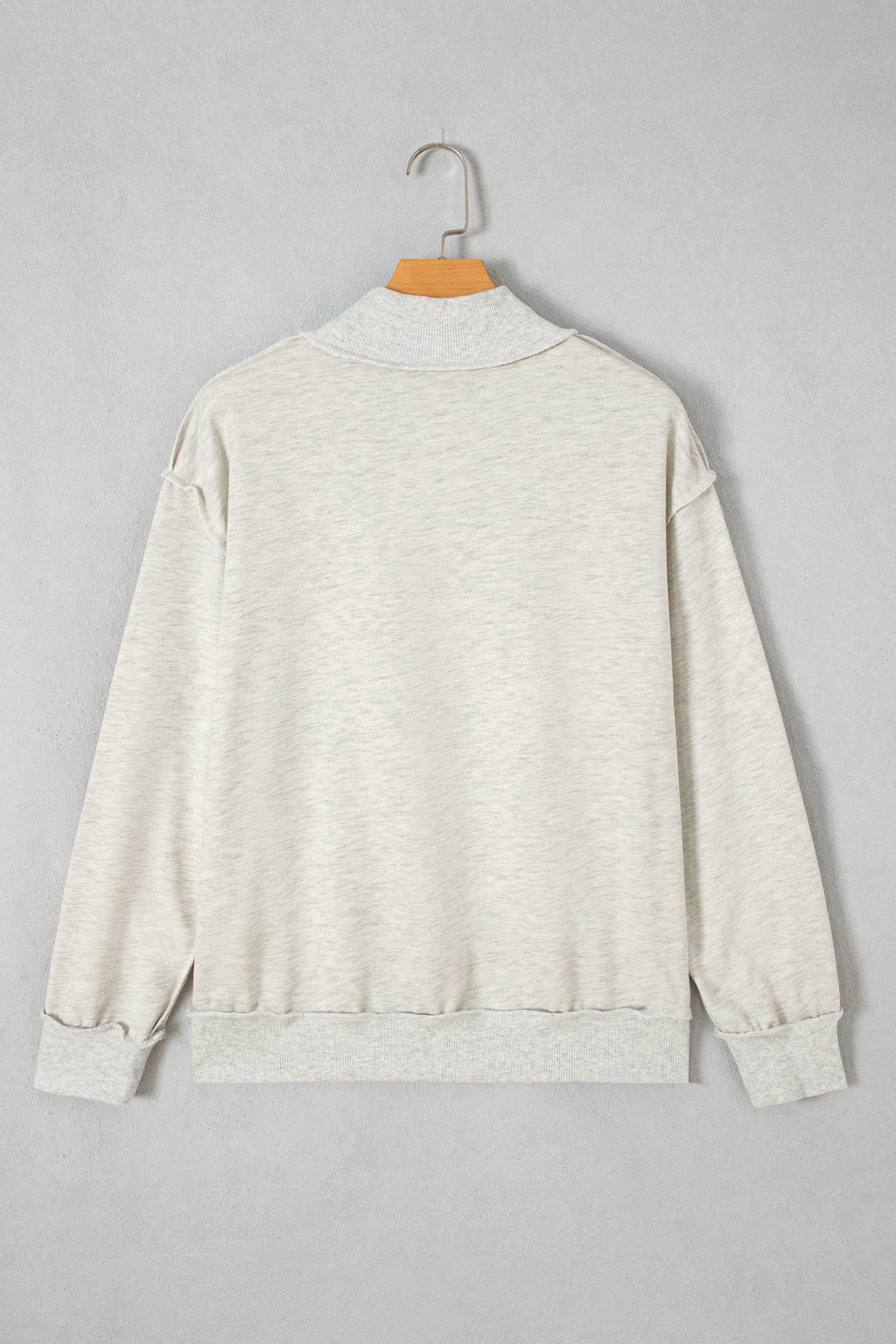 Gray High Neck Polka Dot Slogan Printed Baggy Sweatshirt