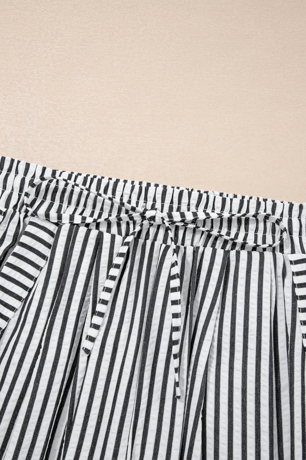 Black Stripe Wide Leg Casual Pants