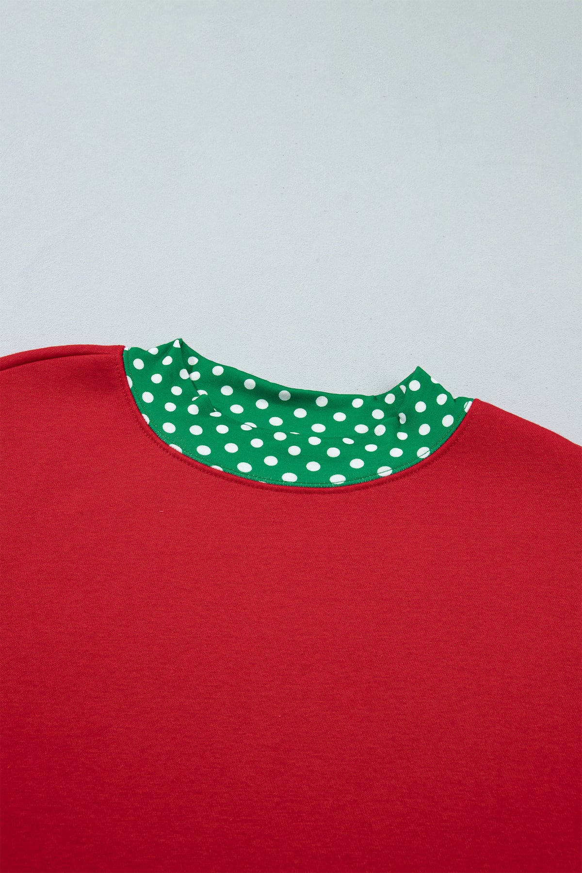 Racing Red Polka Dot Trim Baggy Pullover 2pcs Short Set