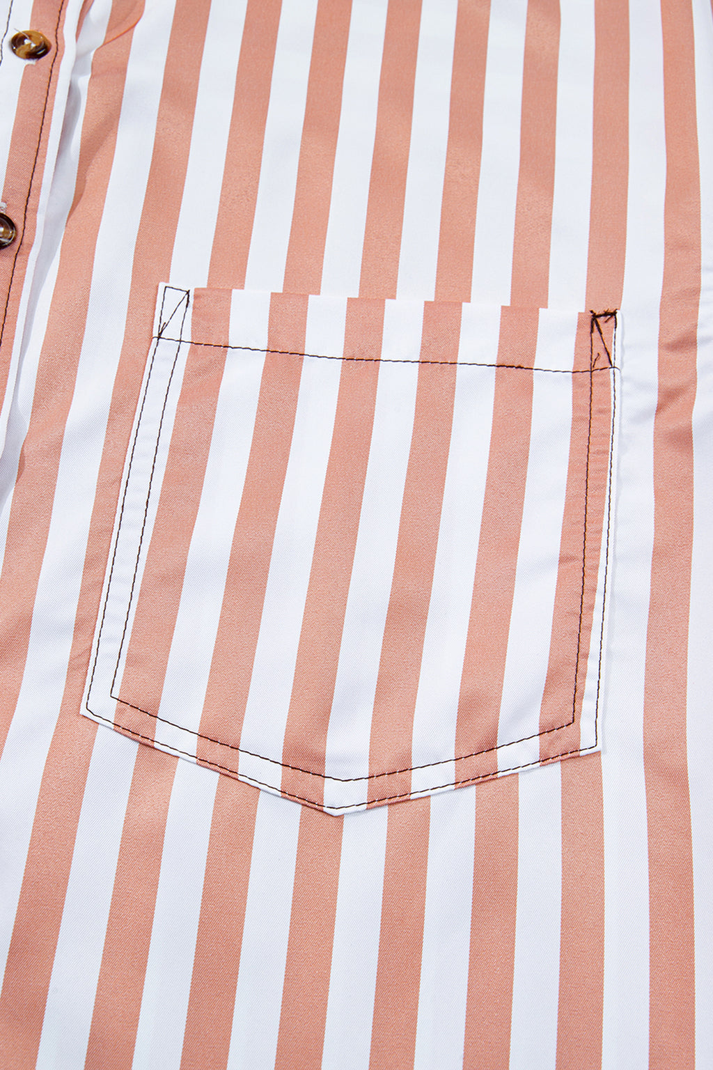Brown Stripe Western Button Down Long Sleeve Casual Shirt