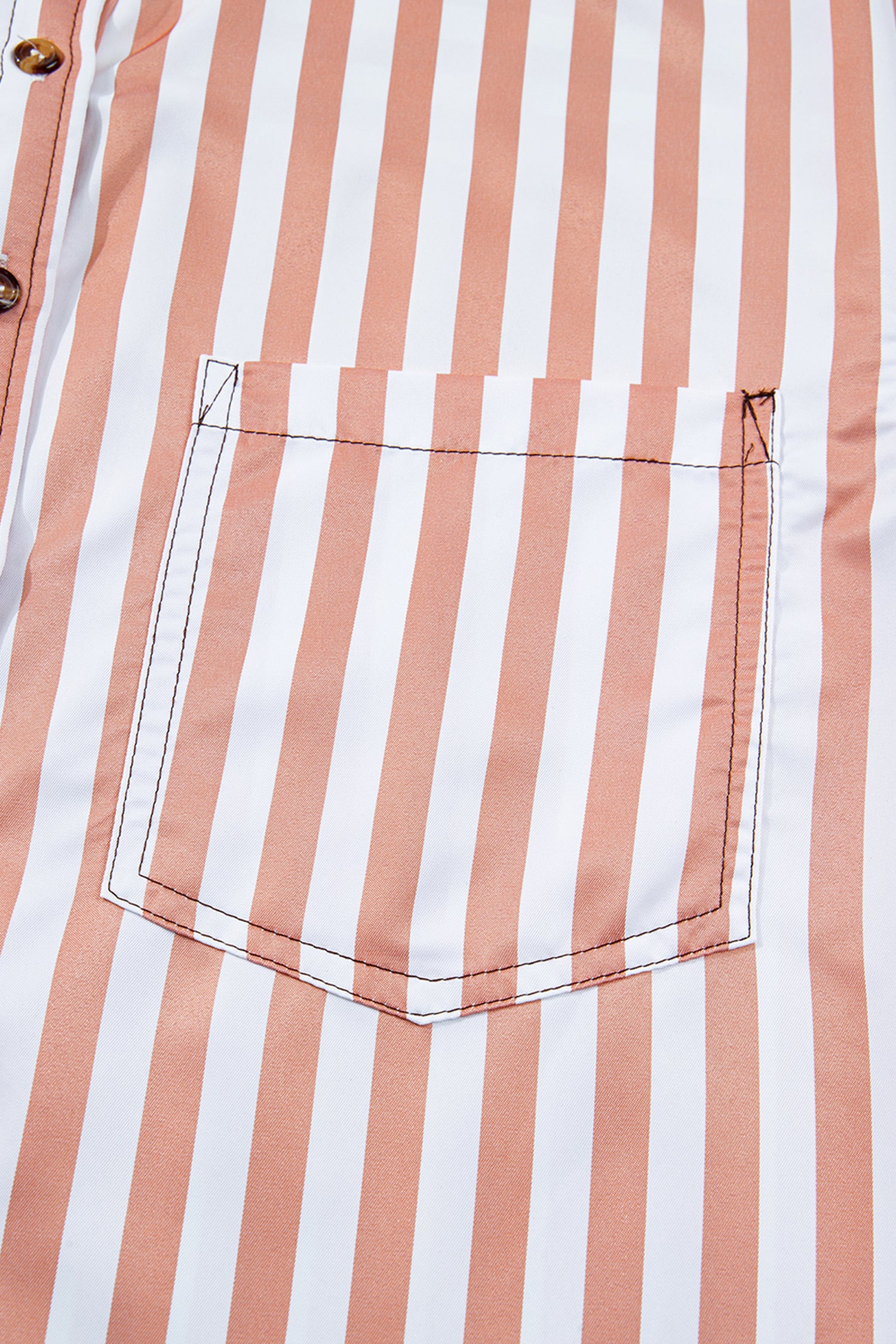 Brown Stripe Western Button Down Long Sleeve Casual Shirt