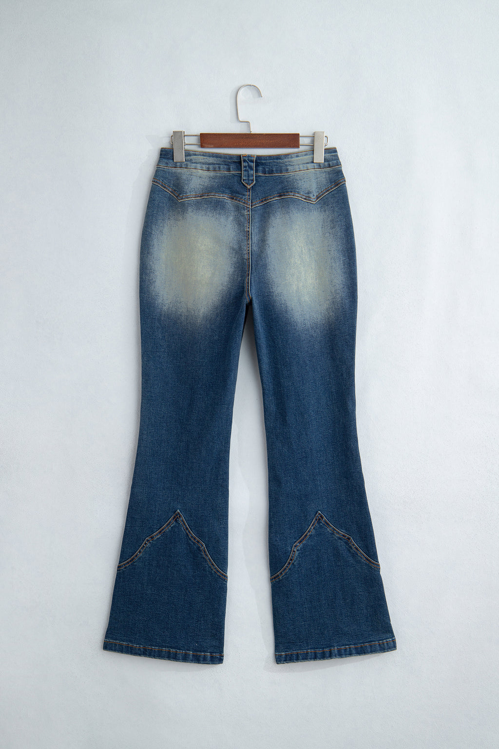 Sail Blue Pocket Detail Flare Leg Jeans