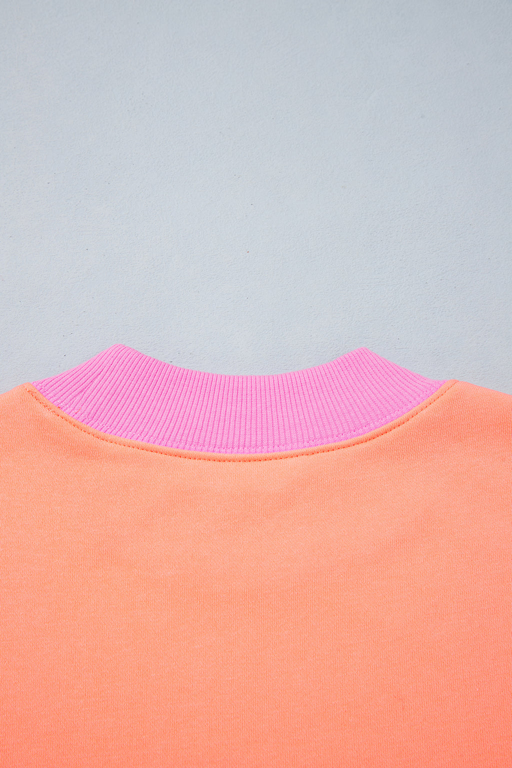 Pink Polka Dot Letter Graphic Colorblock Tunic Sweatshirt