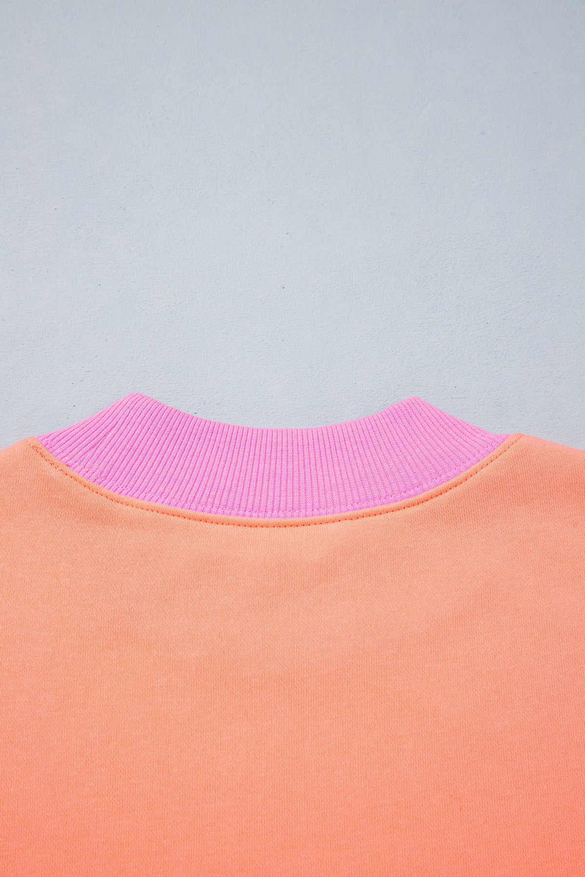 Pink Polka Dot Letter Graphic Colorblock Tunic Sweatshirt
