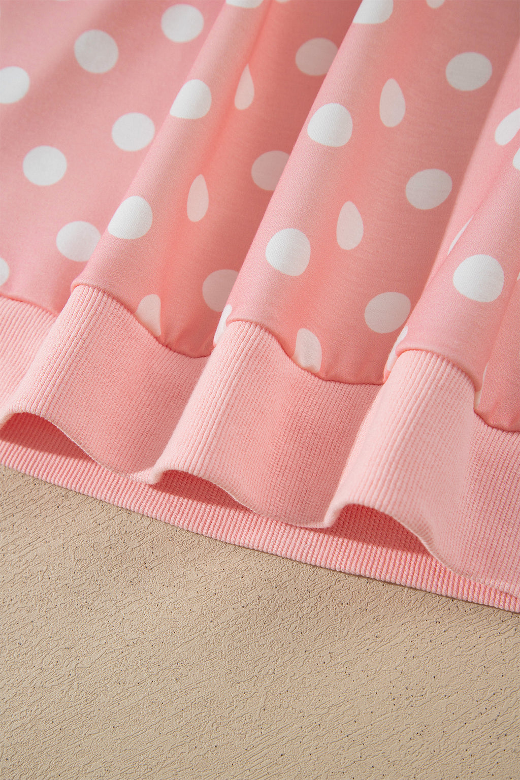 Khaki Polka Dot Hooded Long Sleeve Top Casual Mini Skort Set