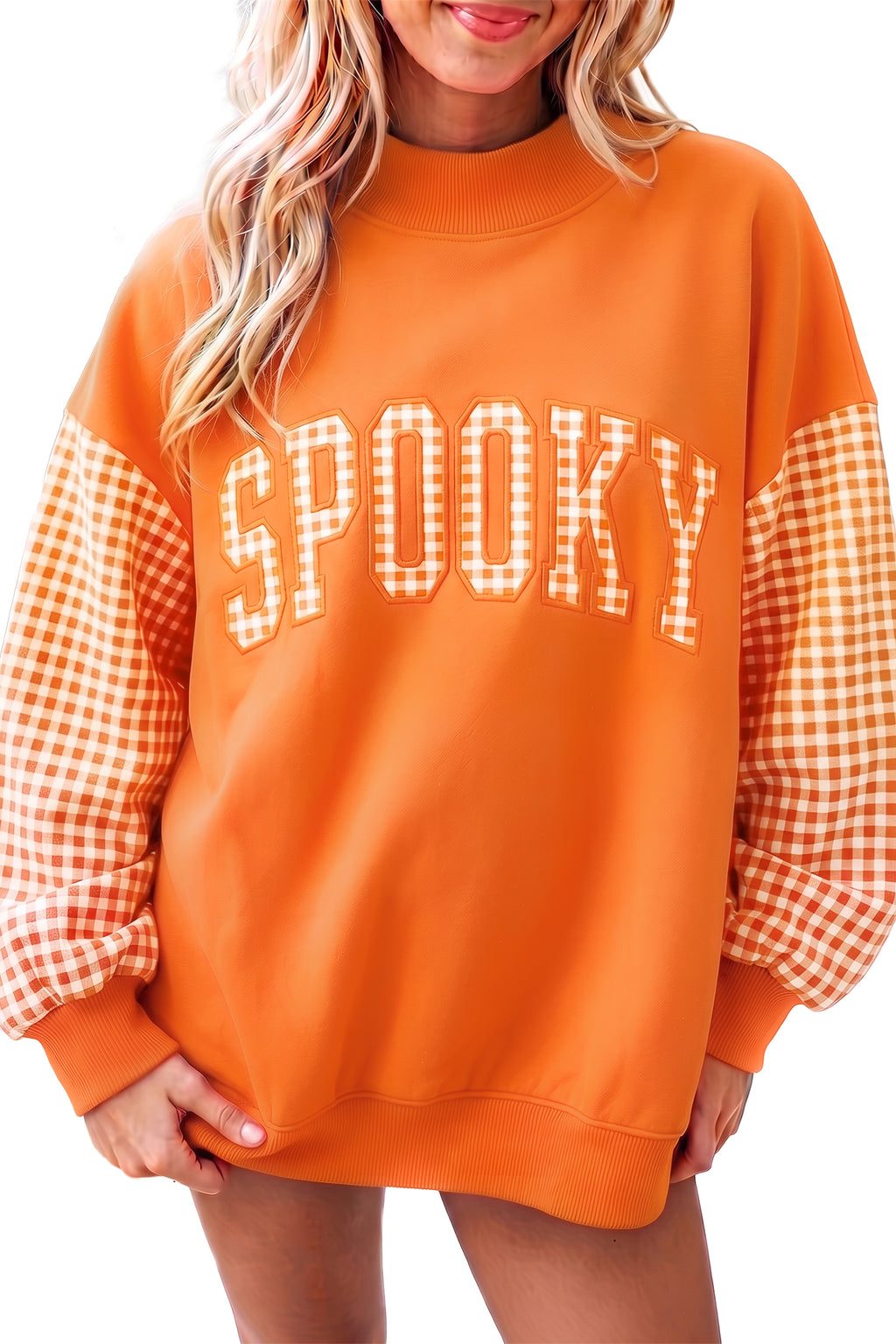 Evergreen Gingham Plaid Oversized Pullover Sweatshirt