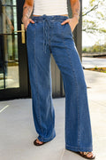 Ashleigh Blue Drawstring Waist Wide Leg Jeans