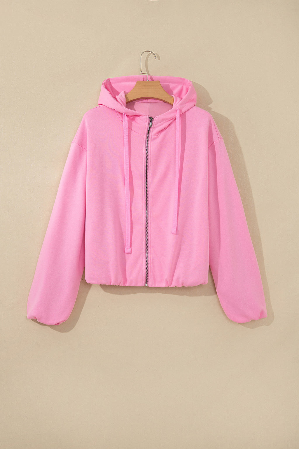 Sachet Pink Zip-up One Piece Long Sleeve Hoodie