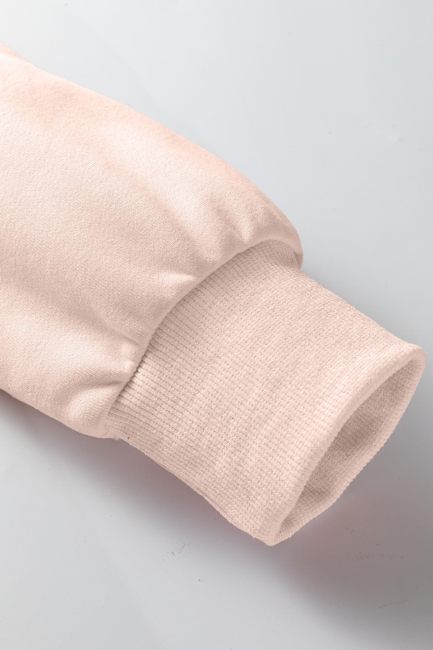 Light Pink Oversize Blessed Embroidered Mock Neck Sweatshirt
