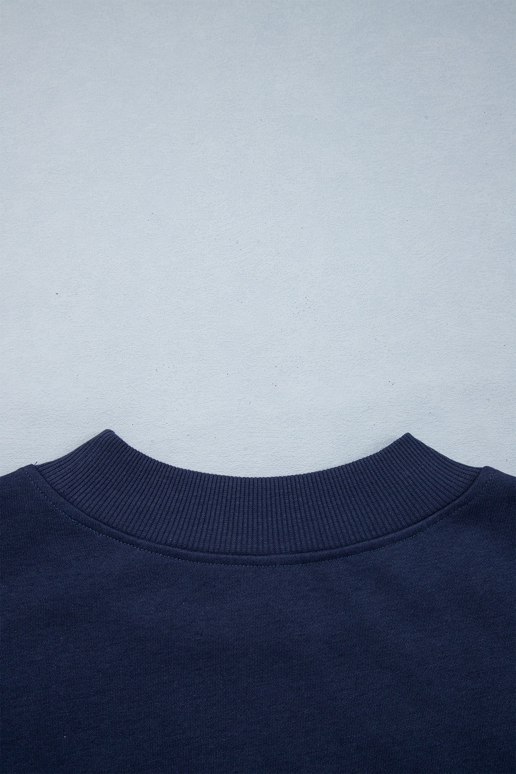 Dirty blue Embroidered Leopard Alabama High Neck Long Sleeve Tunic Sweatshirt