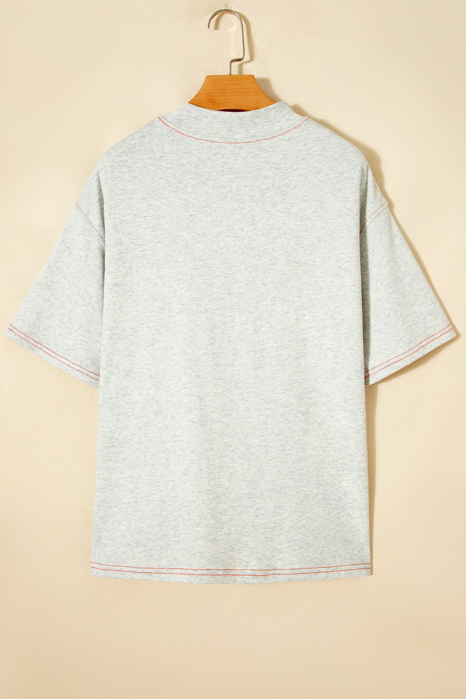 Light Grey Reversible Contrast-Stitched T-Shirt